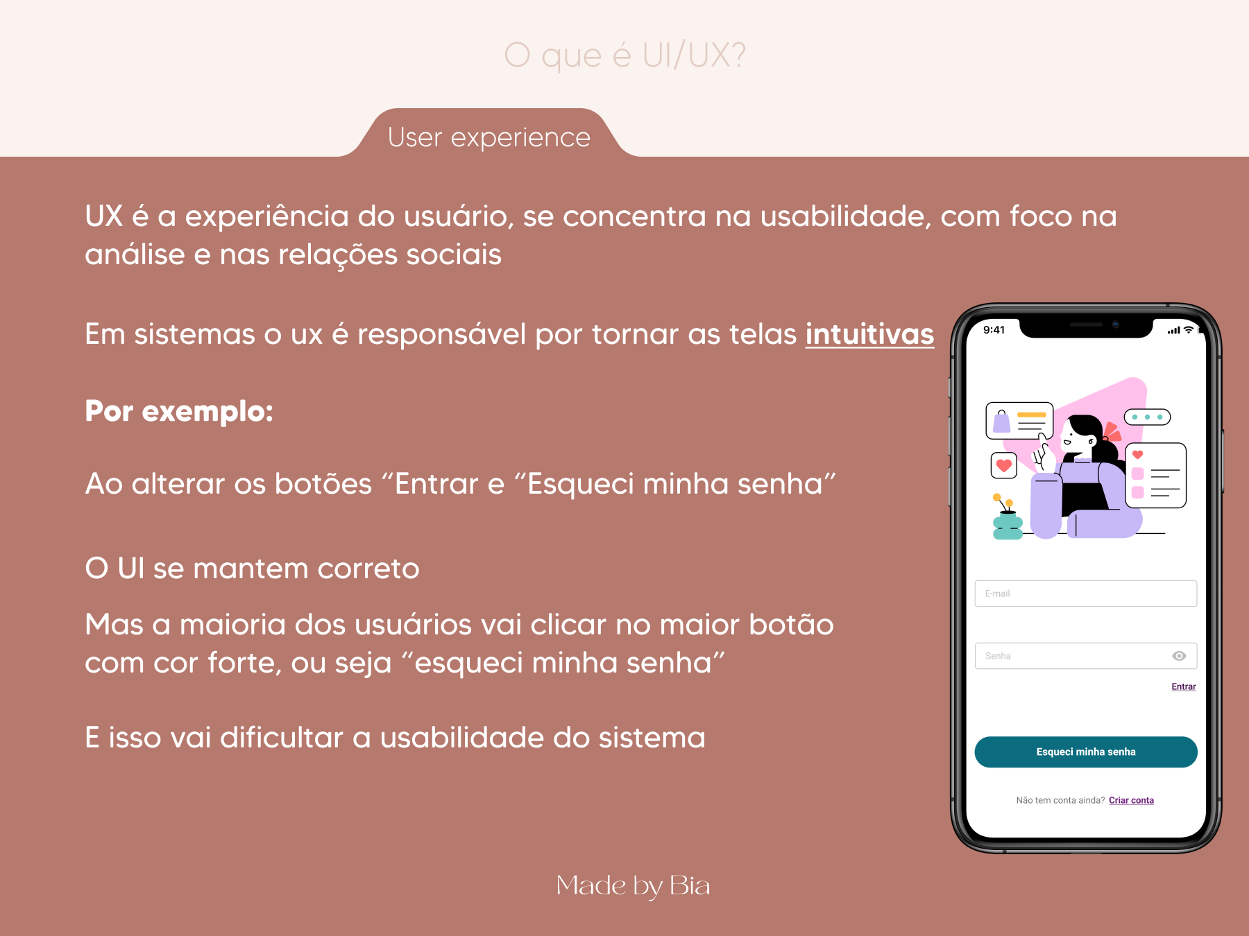 O que é UI/UX – Made by Bia